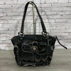 Coach Black and Gray Signature Tote